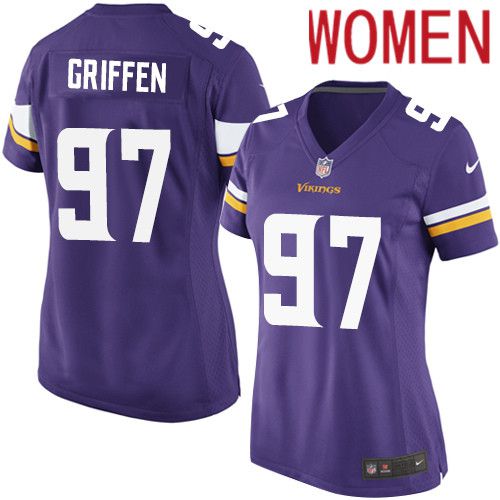 Cheap Women Minnesota Vikings 97 Everson Griffen Nike Purple Game Player NFL Jersey